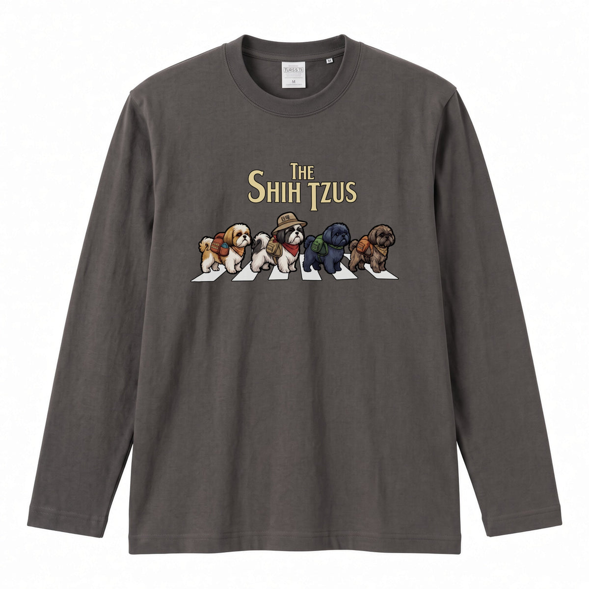 Shih Tzus Walking Dogs Long Sleeve T-Shirt