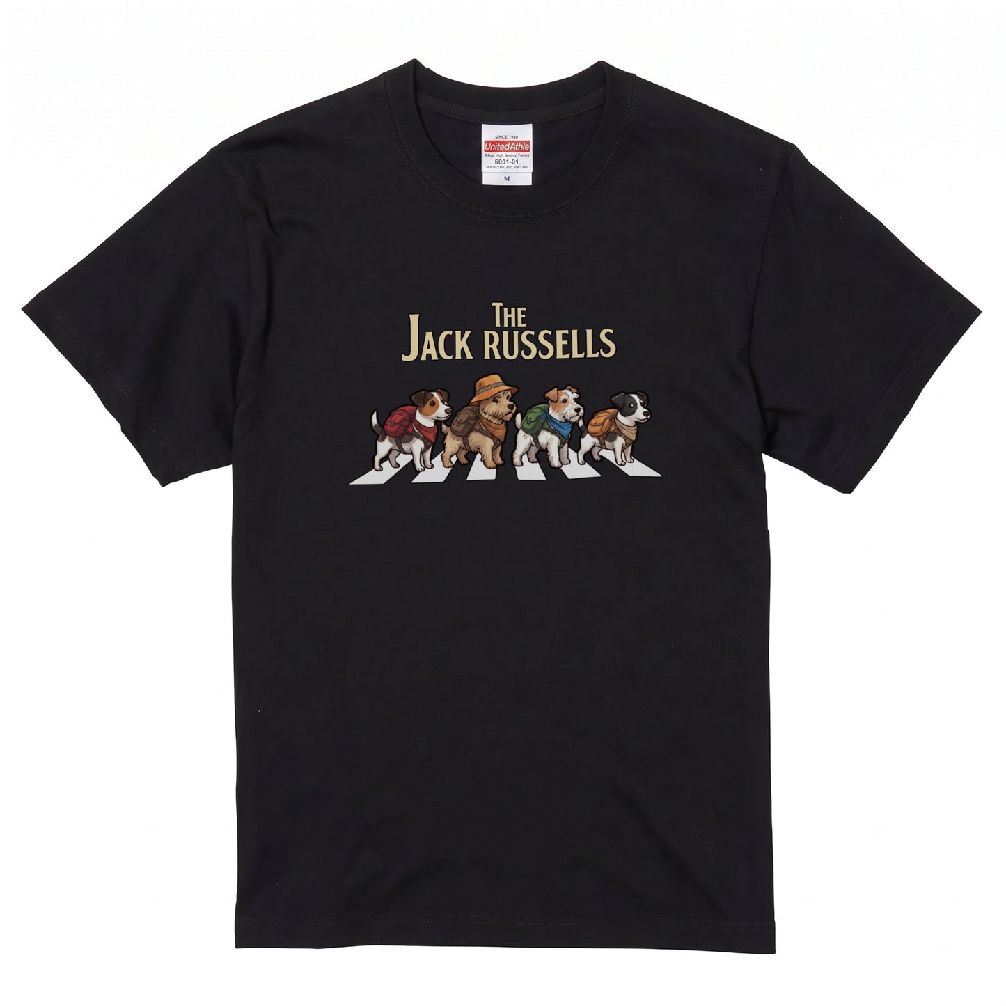 THE JACK RUSSELLS 横断歩道 キャンプ ゆるかわ Tシャツ 【犬好き・愛犬家・アウトドア・ギフトに最適】