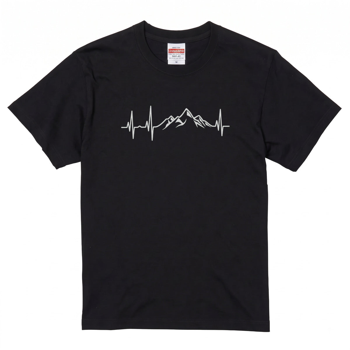 ミニマリスト 山の脈拍(パルス)Tシャツ - アウトドア ハイキング 登山家 バックパッカー 半袖