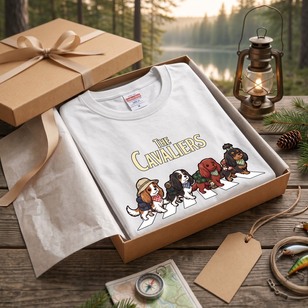 Cavalier King Charles Walking Dogs Long Sleeve T-Shirt