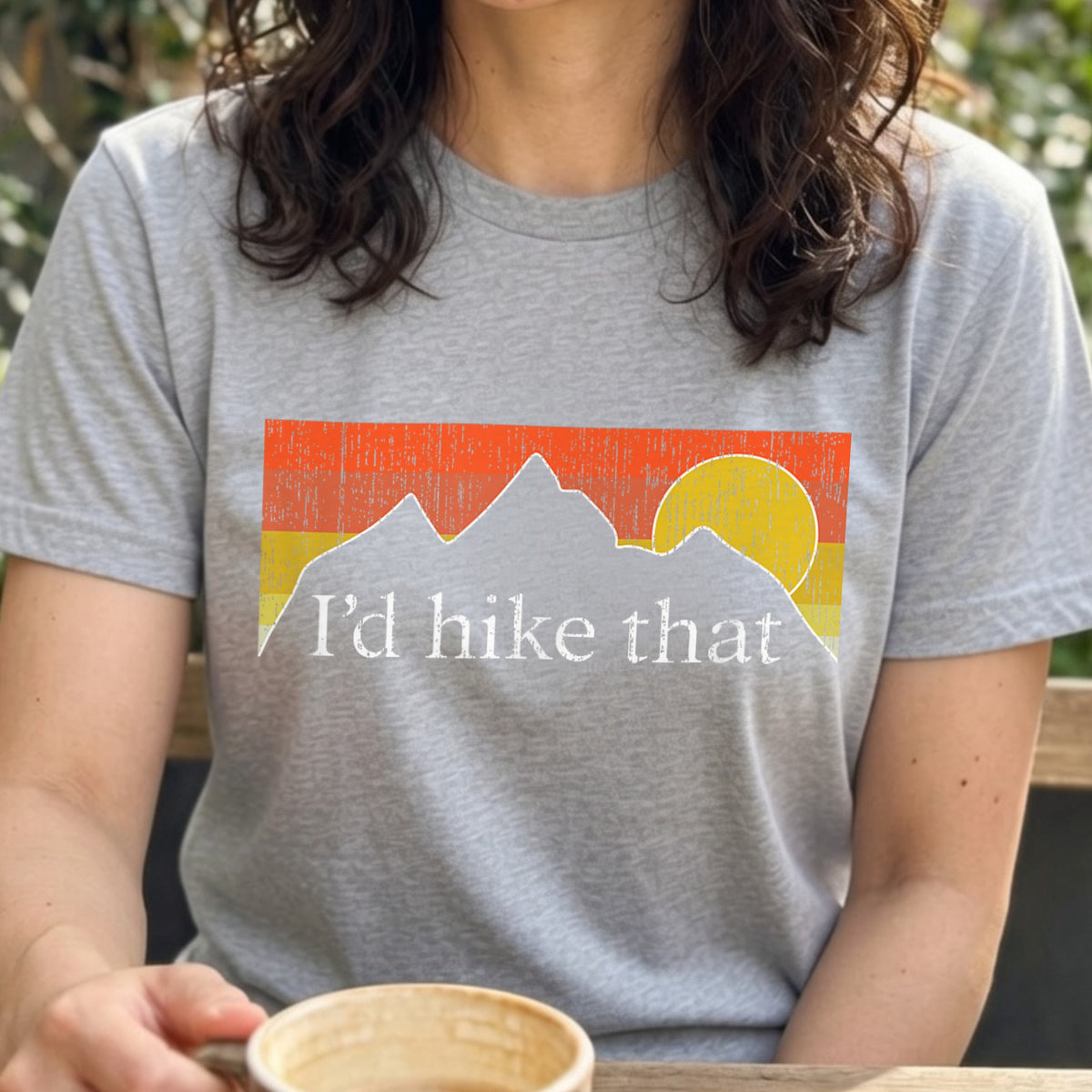 Id Hike That Mountain Sunset Retro T-Shirt