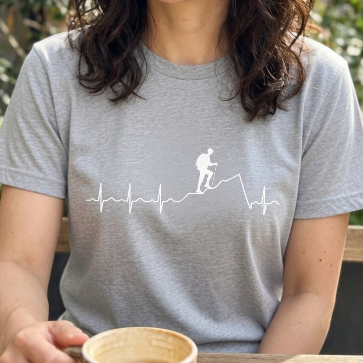 Hiking Heartbeat Pulse Mountain T-Shirt
