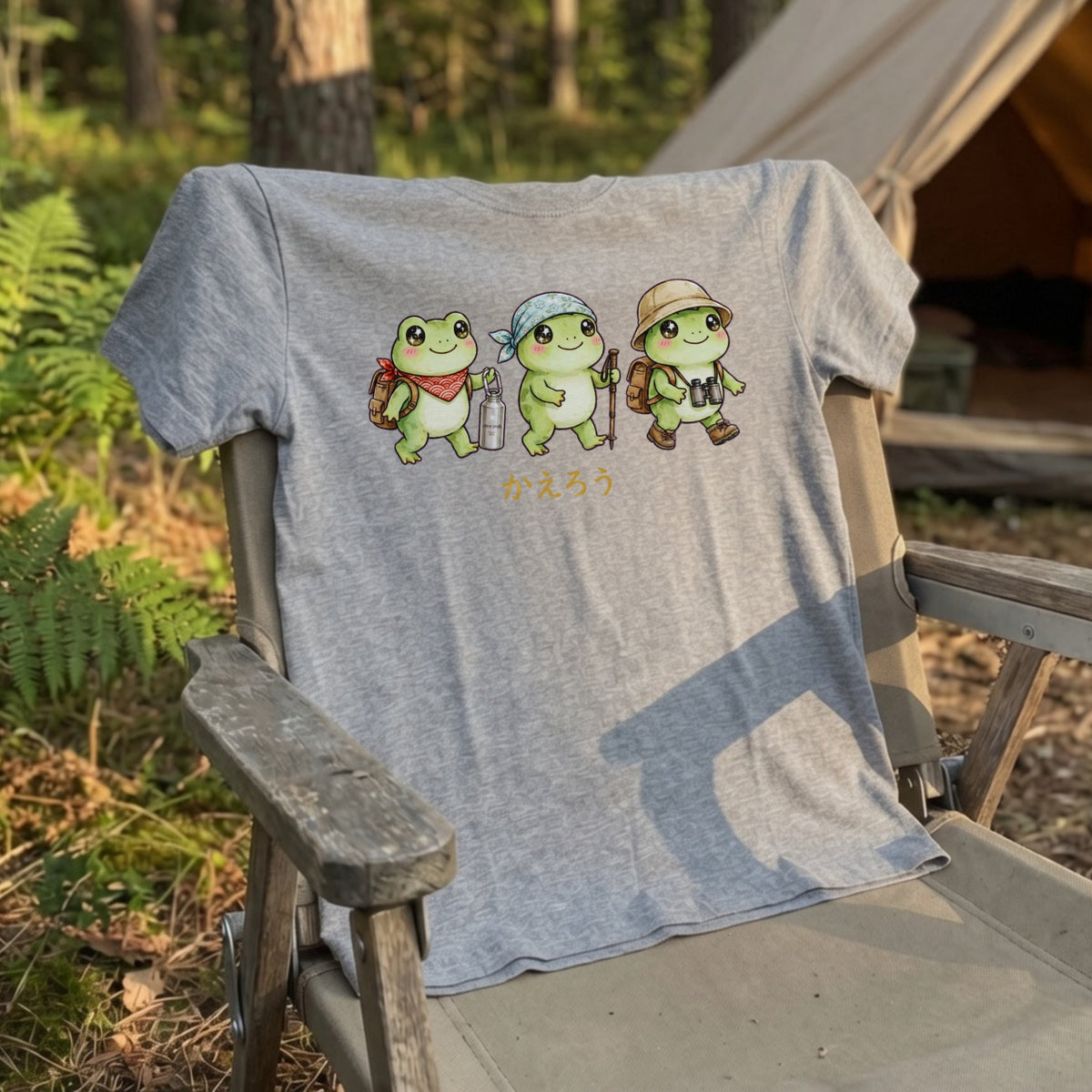 Hiking Frogs Kaerou Lets Go Home Japanese T-Shirt