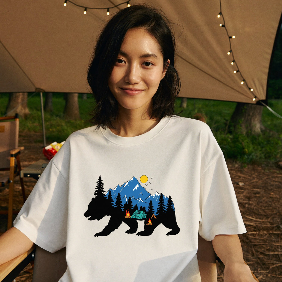 Bear Mountain Camping Forest Adventure T-Shirt