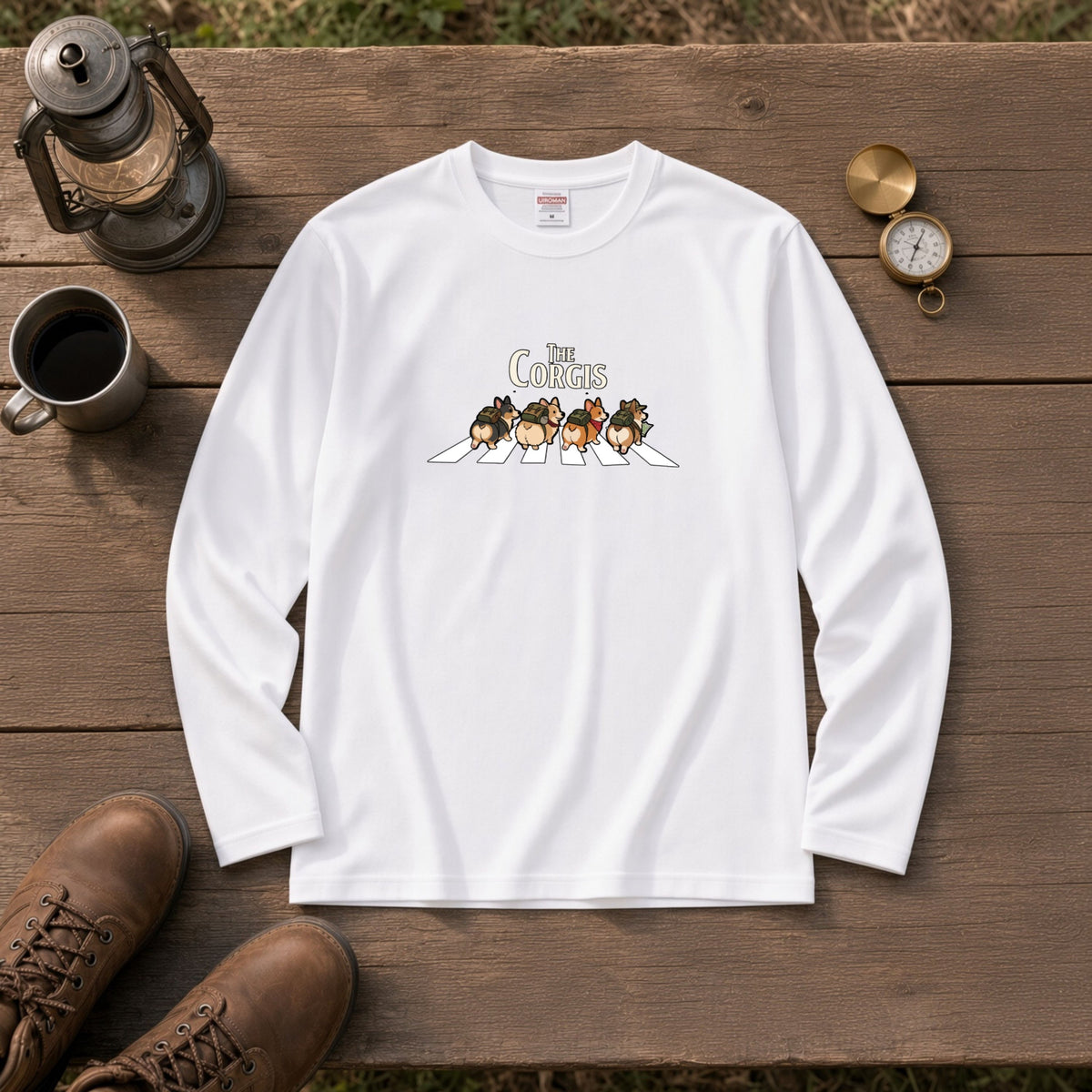 THE CORGIS コーギー横断歩道 長袖Tシャツ