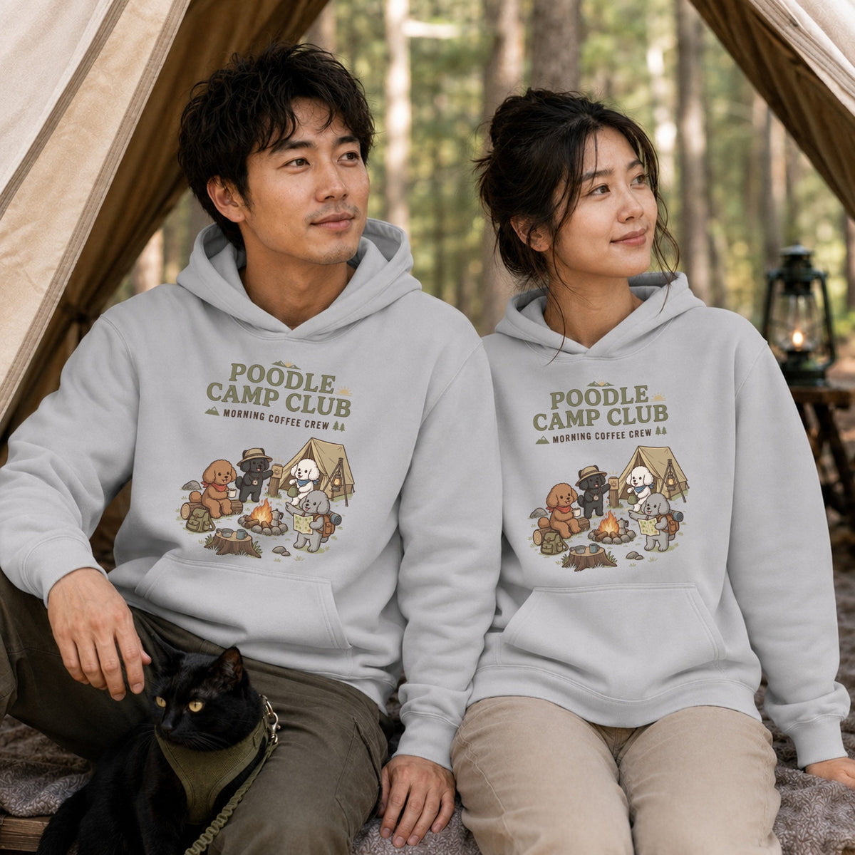 Poodle Camp Club Campfire Coffee Hoodie