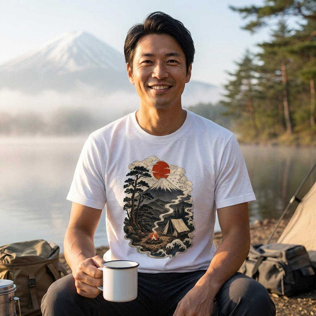 Mount Fuji Camping Graphic T-Shirt