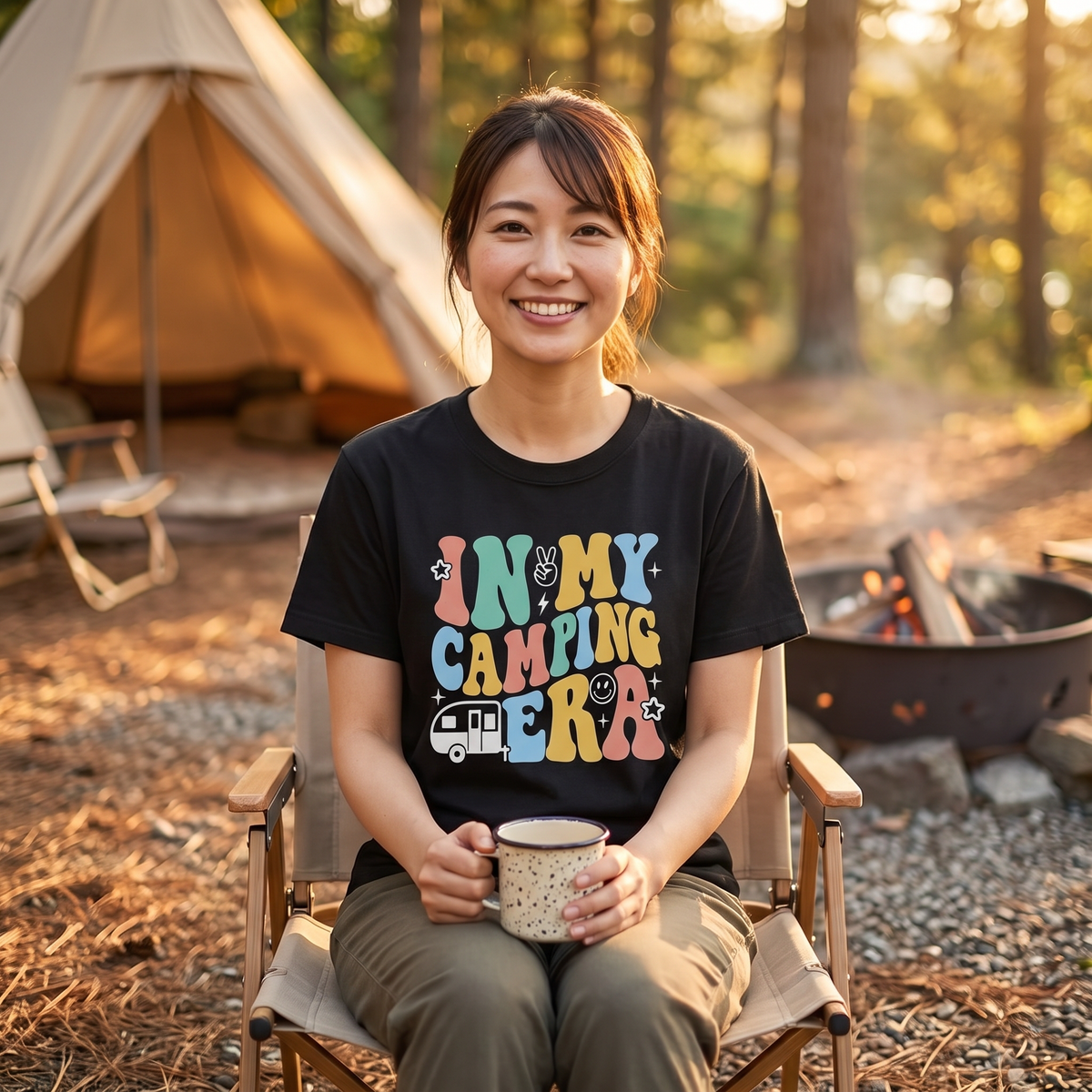 In My Camping Era Retro Groovy T-Shirt