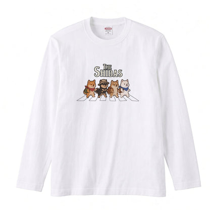 THE SHIBAS 柴犬横断歩道 長袖Tシャツ