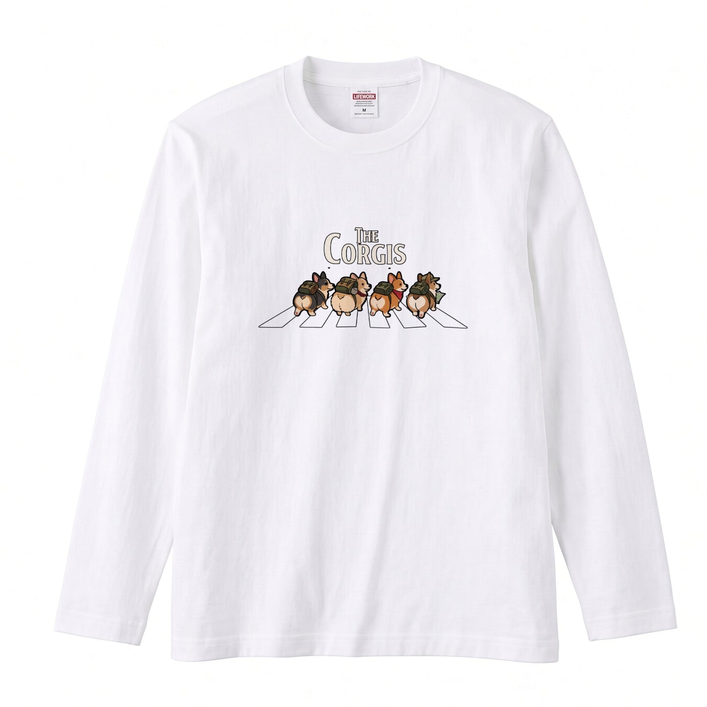 THE CORGIS コーギー横断歩道 長袖Tシャツ