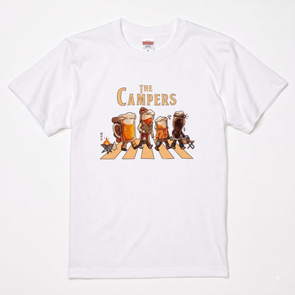 THE BEER CAMPERS | ビールたちのキャンプ 横断歩道 面白Tシャツ【ビール好き・キャンプ好き・ギフトに最適】