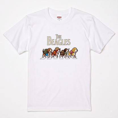 THE BEAGLES 横断歩道 キャンプ ゆるかわ パロディTシャツ 【犬好き・愛犬家・アウトドア・ギフトに最適】