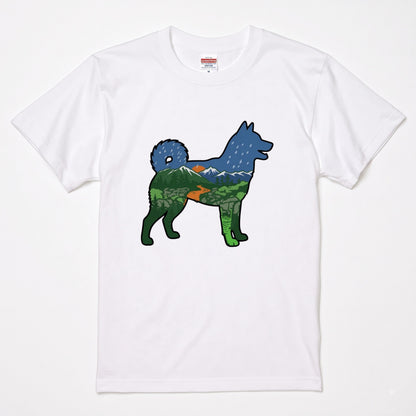 【Shiba】自然風景ダブルエスポージャー白Tシャツ | CAMPMODE