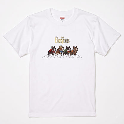 THE BOSTONS 横断歩道 キャンプ ゆるかわ Tシャツ 【犬好き・愛犬家・アウトドア・ギフトに最適】