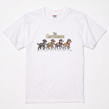 THE GREYHOUNDS 横断歩道 キャンプ ゆるかわ Tシャツ 【犬好き・愛犬家・アウトドア・ギフトに最適】