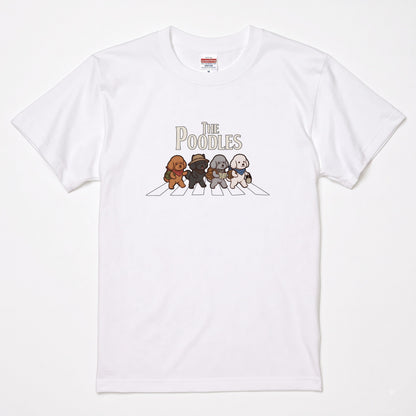 THE POODLES | 横断歩道 ゆるかわ プードル キャンプ パロディTシャツ【犬好き・愛犬家・アウトドア・ギフトに最適】