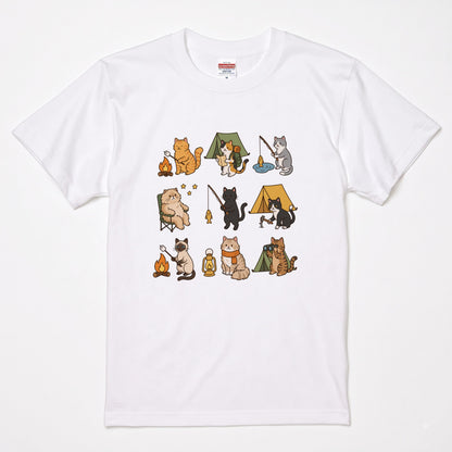 猫好きキャンパーのためのかわいいTシャツ