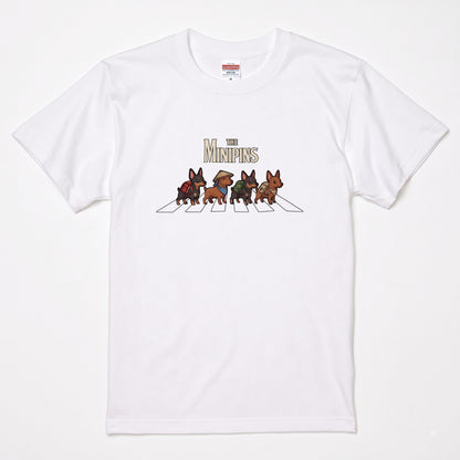 THE MINIPINS 横断歩道 キャンプ ゆるかわ Tシャツ 【犬好き・愛犬家・アウトドア・ギフトに最適】