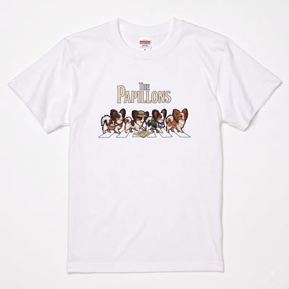 THE PAPILLONS 横断歩道 キャンプ ゆるかわ Tシャツ 【犬好き・愛犬家・アウトドア・ギフトに最適】