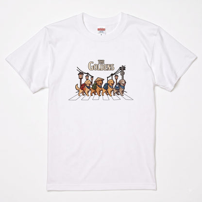 THE GOLDENS 横断歩道 キャンプ ゆるかわ Tシャツ 【犬好き・愛犬家・アウトドア・ギフトに最適】
