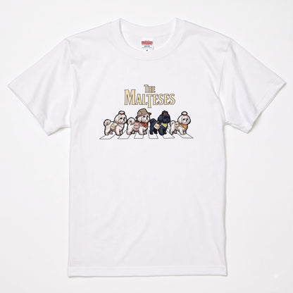 THE MALTESES 横断歩道 キャンプ ゆるかわ Tシャツ 【犬好き・愛犬家・アウトドア・ギフトに最適】