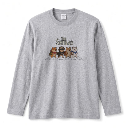 THE SHIBAS 柴犬横断歩道 長袖Tシャツ