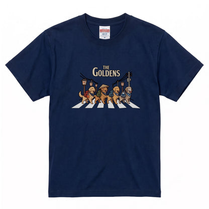 THE GOLDENS 横断歩道 キャンプ ゆるかわ Tシャツ 【犬好き・愛犬家・アウトドア・ギフトに最適】