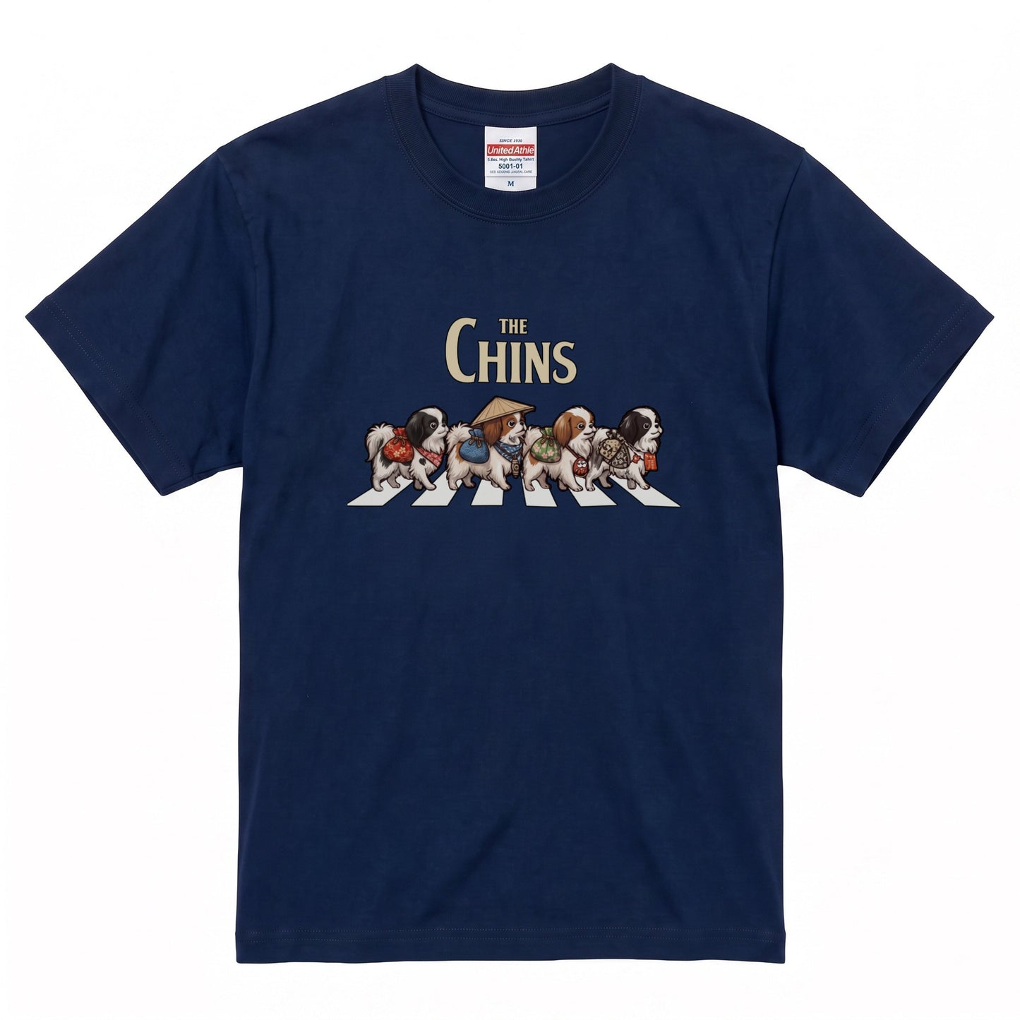 THE CHINS 横断歩道 キャンプ ゆるかわ Tシャツ 【犬好き・愛犬家・アウトドア・ギフトに最適】