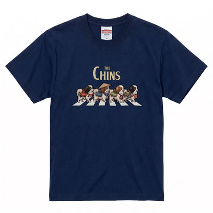 THE CHINS 横断歩道 キャンプ ゆるかわ Tシャツ 【犬好き・愛犬家・アウトドア・ギフトに最適】
