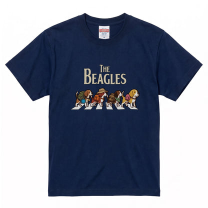 THE BEAGLES 横断歩道 キャンプ ゆるかわ パロディTシャツ 【犬好き・愛犬家・アウトドア・ギフトに最適】