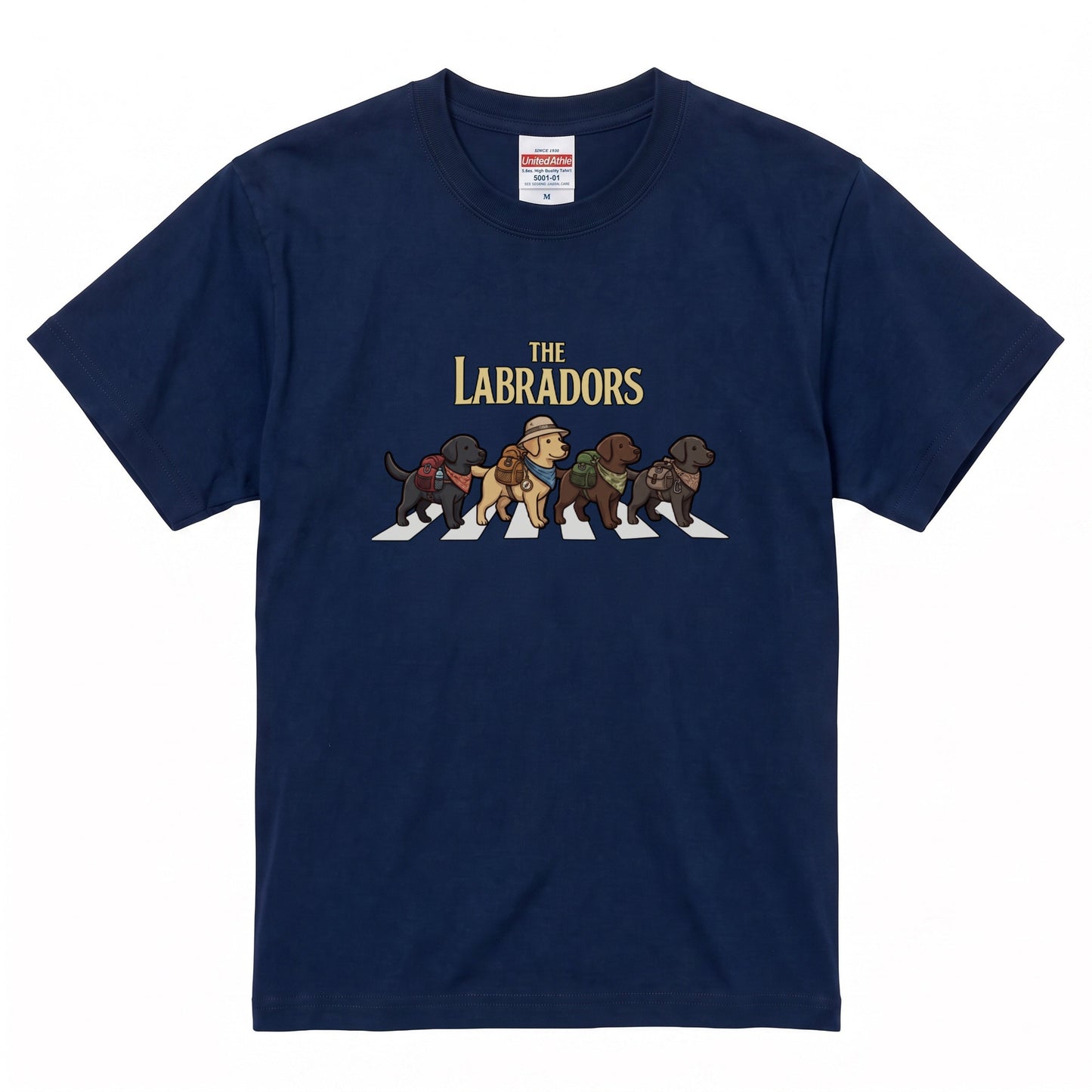 THE LABRADORS 横断歩道 キャンプ ゆるかわ Tシャツ 【犬好き・愛犬家・アウトドア・ギフトに最適】