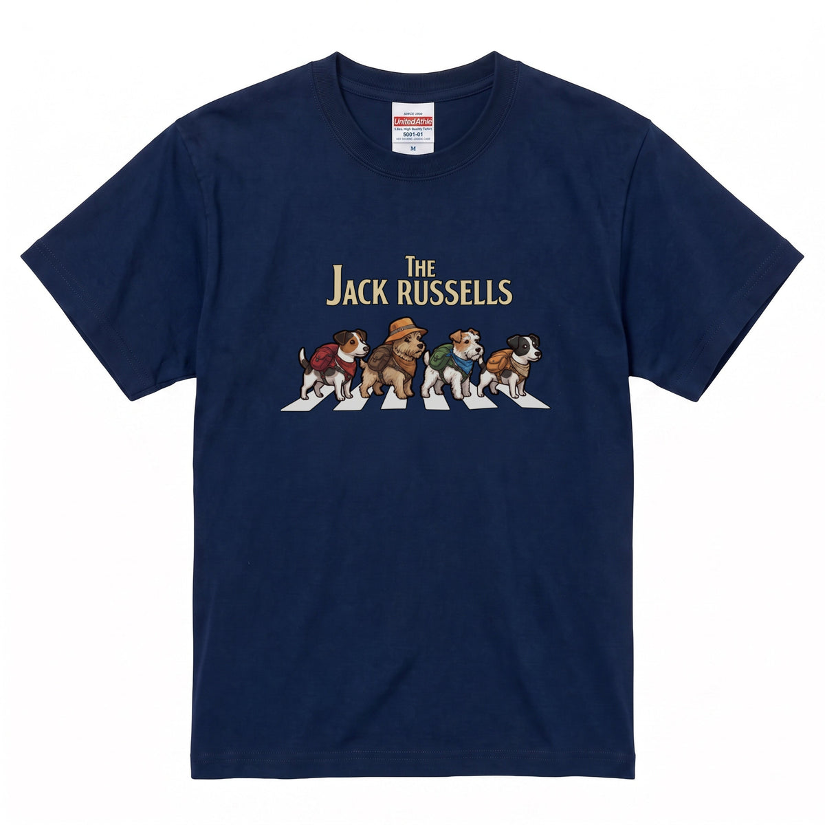 THE JACK RUSSELLS 横断歩道 キャンプ ゆるかわ Tシャツ 【犬好き・愛犬家・アウトドア・ギフトに最適】
