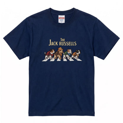 THE JACK RUSSELLS 横断歩道 キャンプ ゆるかわ Tシャツ 【犬好き・愛犬家・アウトドア・ギフトに最適】