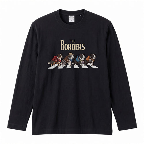Border Collies Walking Dogs Long Sleeve T-Shirt