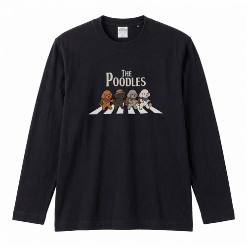 Poodles Crossing The Road Funny Long Sleeve T-Shirt