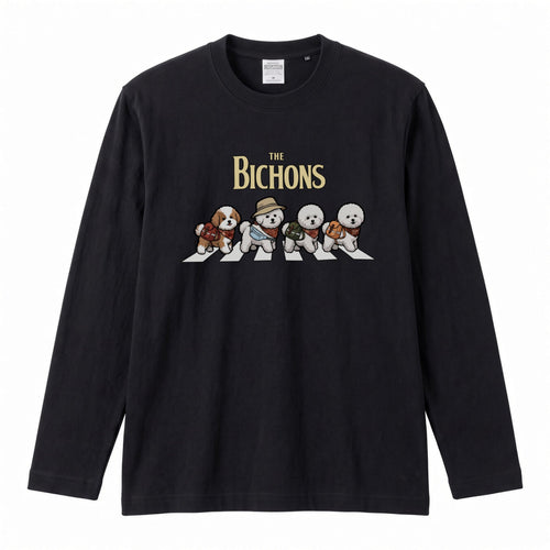 Bichon Frises Walking Dogs Long Sleeve T-Shirt