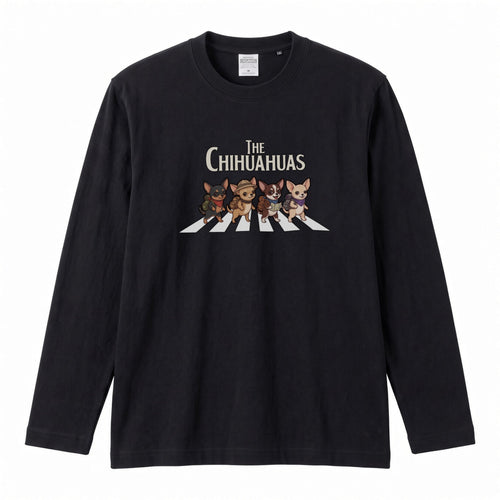 Chihuahuas Crossing The Road Funny Long Sleeve T-Shirt