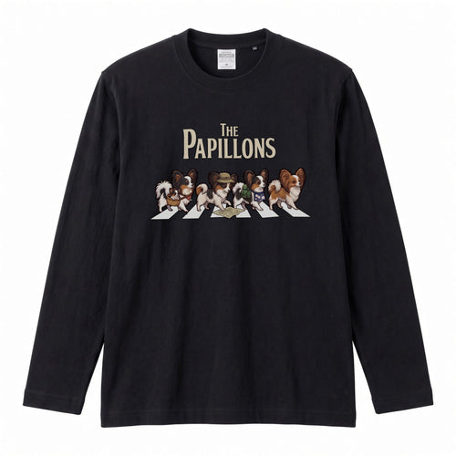 Papillons Walking Dogs Long Sleeve T-Shirt