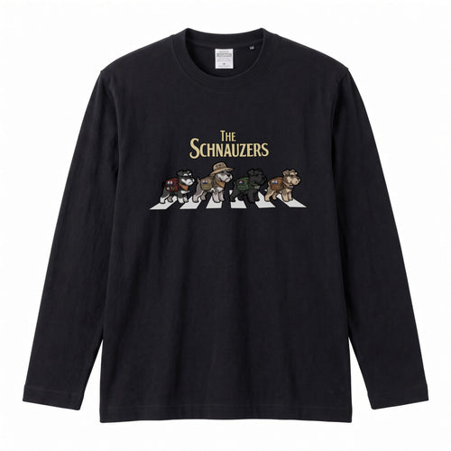 Schnauzers Walking Dogs Long Sleeve T-Shirt