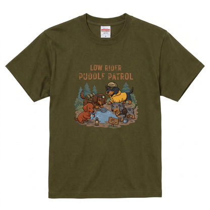 LOW RIDER PUDDLE PATROL ダックスフンドTシャツ