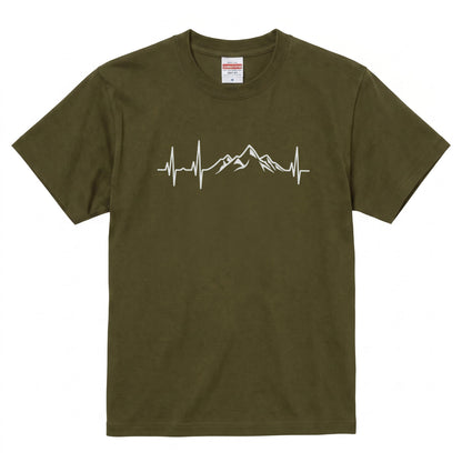 ミニマリスト 山の脈拍（パルス）Tシャツ - アウトドア ハイキング 登山家 バックパッカー 半袖