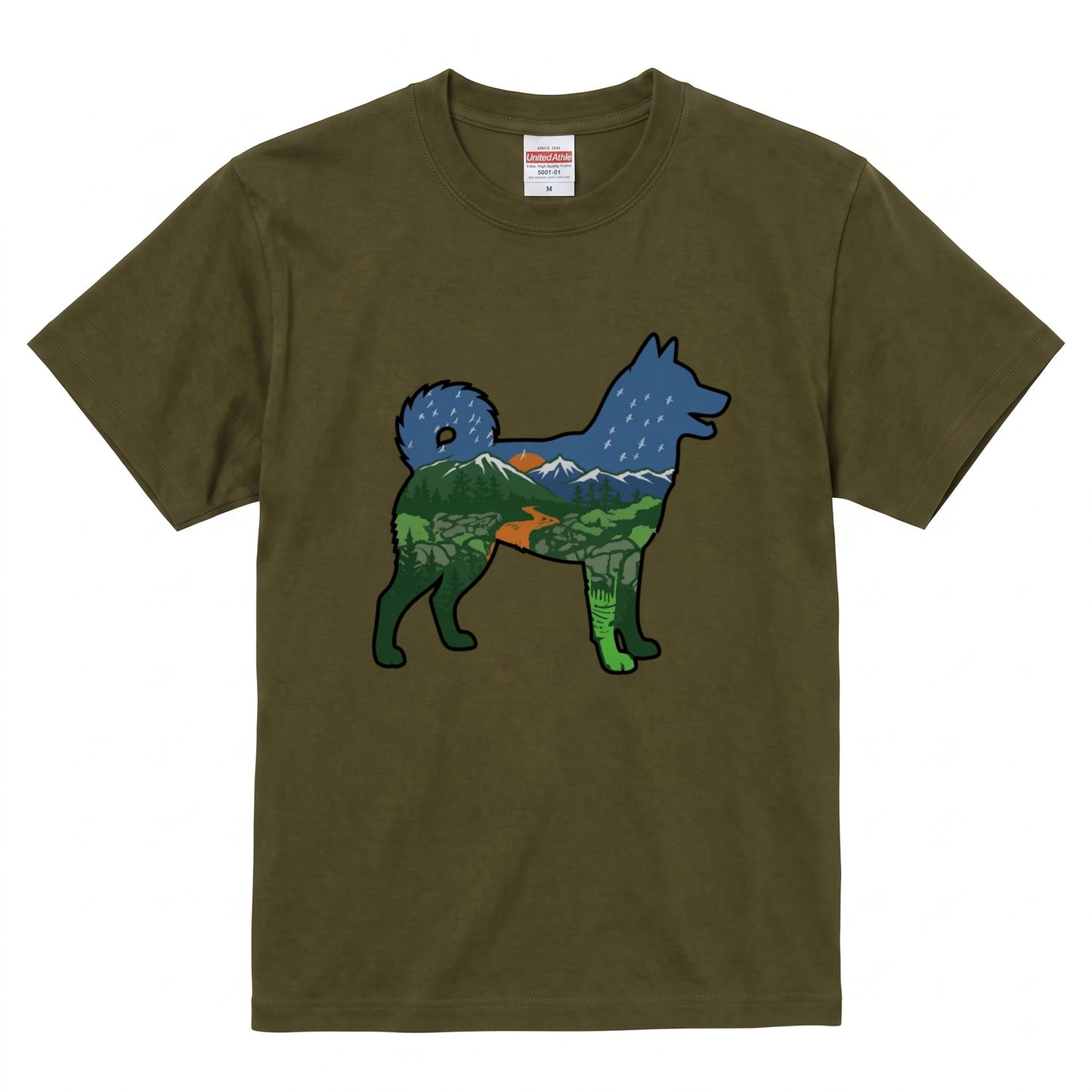 【Shiba】自然風景ダブルエスポージャー白Tシャツ | CAMPMODE