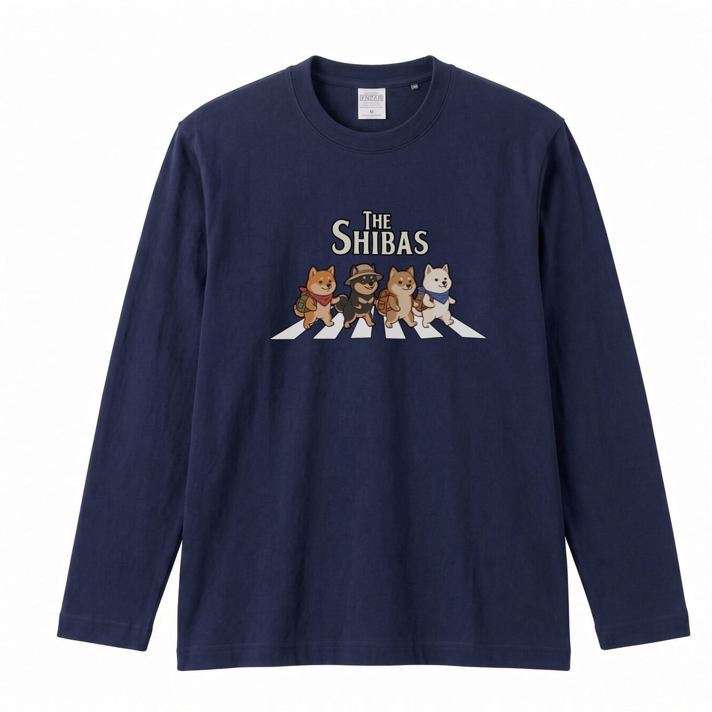 THE SHIBAS 柴犬横断歩道 長袖Tシャツ