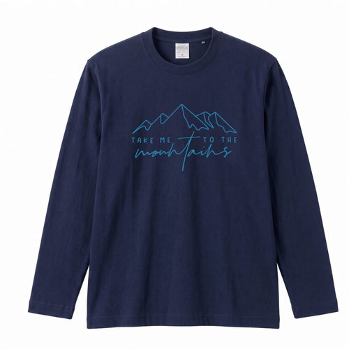 Take Me To The Mountains Line Art Long Sleeve T-Shirt
