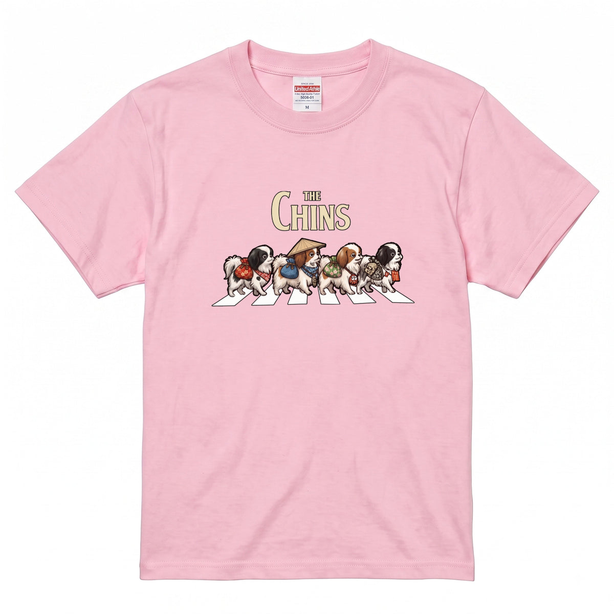 THE CHINS 横断歩道 キャンプ ゆるかわ Tシャツ 【犬好き・愛犬家・アウトドア・ギフトに最適】