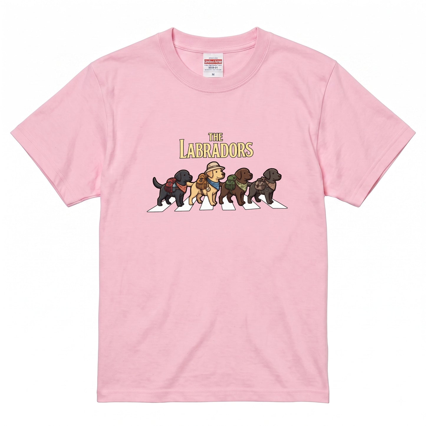 THE LABRADORS 横断歩道 キャンプ ゆるかわ Tシャツ 【犬好き・愛犬家・アウトドア・ギフトに最適】