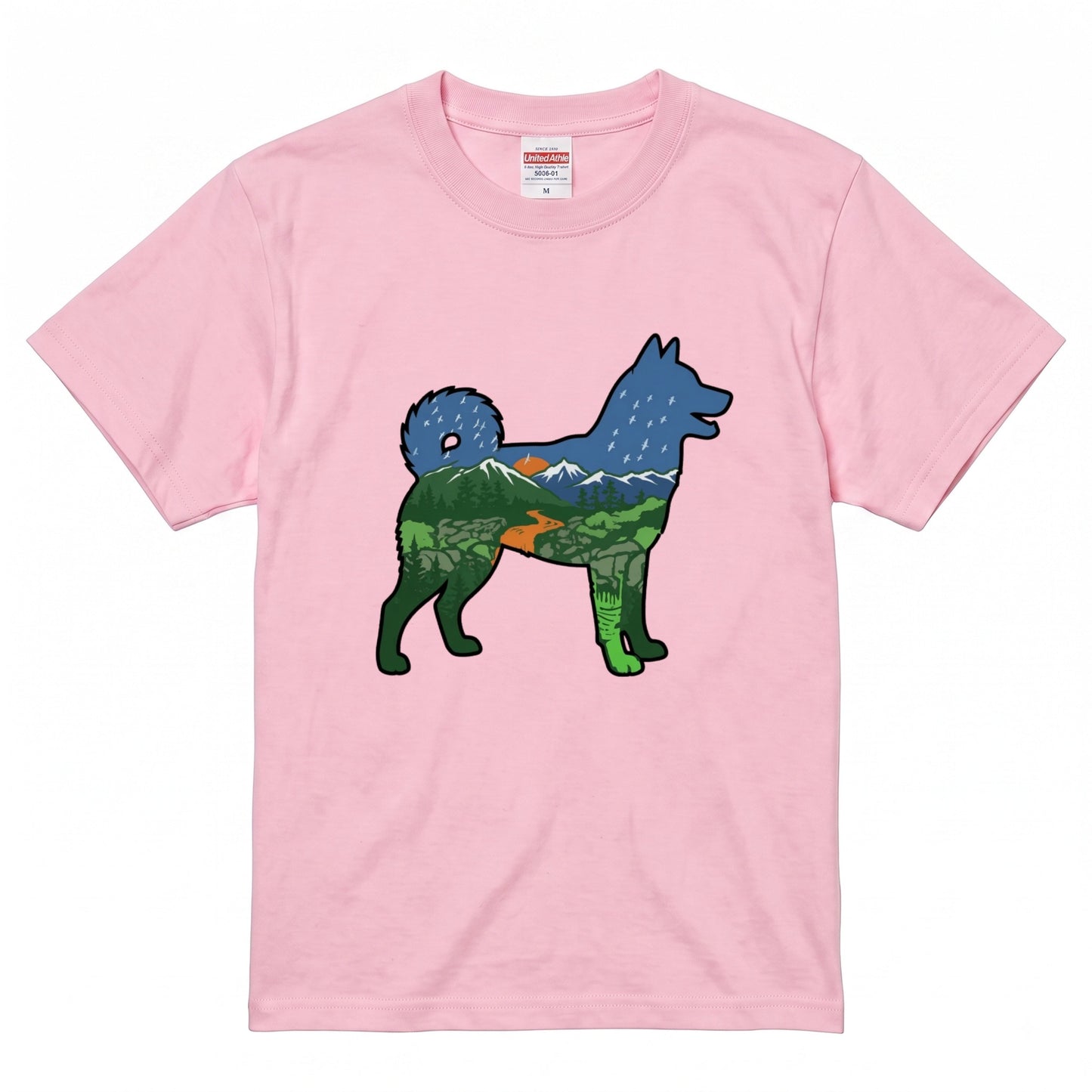 【Shiba】自然風景ダブルエスポージャー白Tシャツ | CAMPMODE