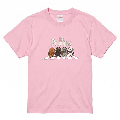 THE POODLES | 横断歩道 ゆるかわ プードル キャンプ パロディTシャツ【犬好き・愛犬家・アウトドア・ギフトに最適】