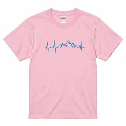 ミニマリスト 山の脈拍（パルス）Tシャツ - アウトドア ハイキング 登山家 バックパッカー 半袖