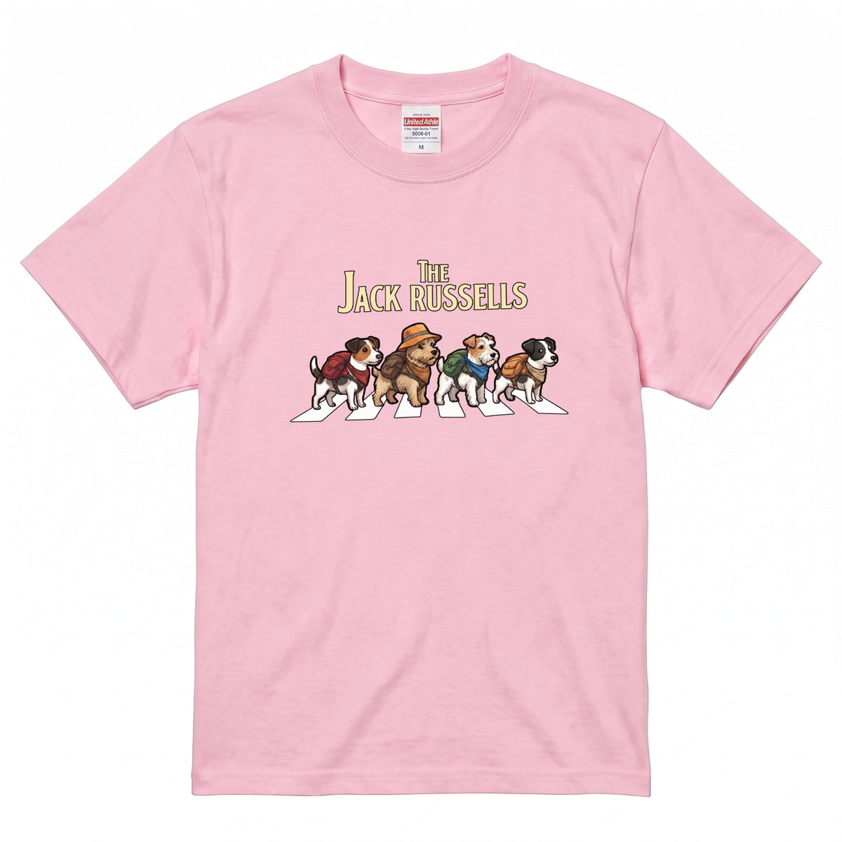 THE JACK RUSSELLS 横断歩道 キャンプ ゆるかわ Tシャツ 【犬好き・愛犬家・アウトドア・ギフトに最適】